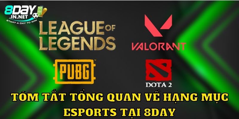 Tóm tắt tổng quan về hạng mục Esports tại 8Day